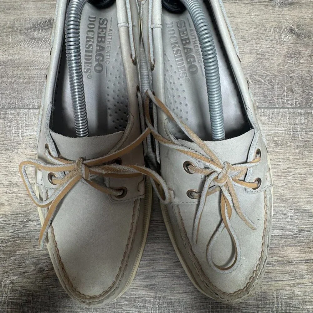 Sebago Hommes Stone Leather Docksides Shoes Men's Size 9.5